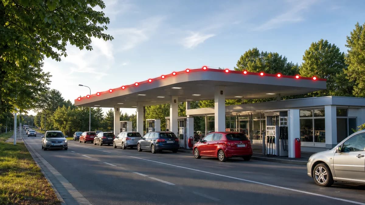 Degalinė Lietuvoje vasaros rytą, iliustruojanti liepos 6–10 d. kainų apžvalgą